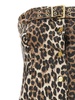 Ganni Leopard Printed Strapless Denim Top