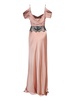 Alberta Ferretti V-Neck Lace-Panelled Satin Gown