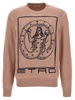 Logo Embroidery Sweater Sweater, Cardigans Pink