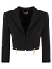 Stretch Crepe Cropped Jacket With Zip Elisabetta Franchi