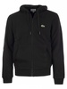 Lacoste Logo Patch Zip-Up Drawstring Hoodie