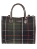 Barbour Logo-Patch Checked Tote Bag