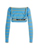 Emilio Pucci Striped Long-Sleeved Cropped Top