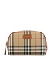 Burberry Checked Logo Patch Zipped Clutch Bag