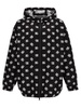 Logo Print Hooded Jacket Casual Jackets, Parka White/Black