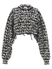 Graffiti Monogram Sweater, Cardigans White/Black