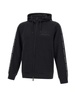 Ea7 Emporio Armani Logo-Tape Zip-Up Drawstring Hoodie