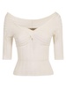 Philosophy Di Lorenzo Serafini Off-Shoulder Logo Plaque Knitted Top