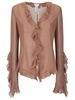 Acne Studios Ruffle V-Neck Blouse