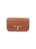 't Timeless' Brown Crossbody Bag With Logo Detail In Smooth Leather Woman