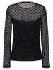 Karl Lagerfeld Long Sleeved Mesh Crewneck Top