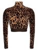 Dolce & Gabbana Leopard Jacquard Chenille Turtle-Neck Top