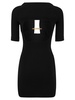 Elisabetta Franchi Shiny Viscose Minidress With Twin Buttons