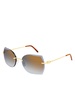 Cartier Rimless Oversized Frame Tinted Sunglasses