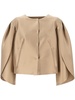 Alberta Ferretti Petal-Sleeved Satin Jacket