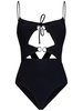 Nensi Dojaka Ring-Embellished Rear Tie Fastened Swimsuit