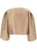 Alberta Ferretti Petal-Sleeved Satin Jacket