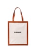 Jil Sander Logo Printed Open Top Tote Bag