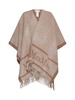 Max Mara Logo Detailed Fringed Cape