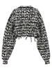 Graffiti Monogram Sweater, Cardigans White/Black