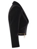 Stretch Crepe Cropped Jacket With Zip Elisabetta Franchi