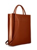 logo-embossed leather tote bag