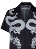 Balmain Dragon Printed Short-Sleeved Satin Shirt