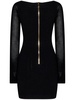 Balmain Off-The-Shoulder Mesh Knit Dress