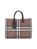 Burberry Checked Logo Detailed Tote Bag