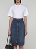 denim midi skirt in seven