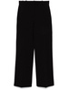 Wide-leg stretch cotton pants