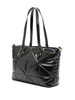 Black quilted synthetic leather shopping bag with gold chain