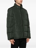 Short quilted down jacket with logo