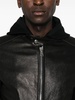 Lamb leather jacket with hood