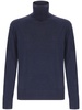 Blue high-neck wool sweater