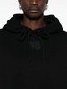 Black cotton-blend hoodie