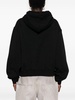 Black cotton-blend hoodie