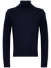 Blue high-neck wool sweater