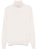 High-neck cashmere and silk sweater.