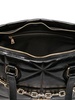 Black quilted synthetic leather shopping bag with gold chain