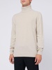 High-neck sweater in grey merino wool and cashmere