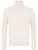 High-neck cashmere and silk sweater.