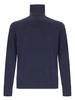 Blue high-neck wool sweater