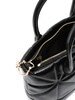 Shiny finish handbag with chain and logo