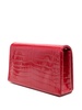 Red crocodile-embossed synthetic leather clutch