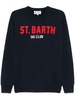 Wool crew neck sweater with logo