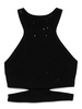 Cotton cut-out top with rhinestones