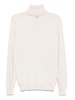 High-neck cashmere and silk sweater.