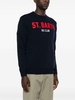 Wool crew neck sweater with logo