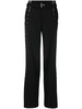 hook-detailed wide leg trousers